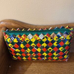 Colorful Woven Recycled Snack Pack Zip Clutch